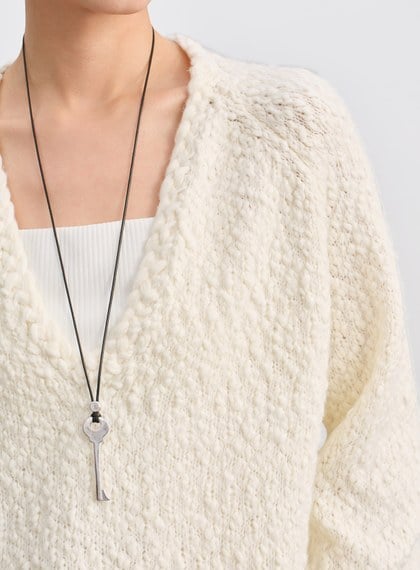 休閒肌理感V領毛衣