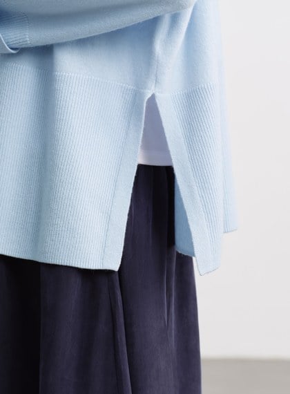 蓬暖高領羊絨混紡毛衣