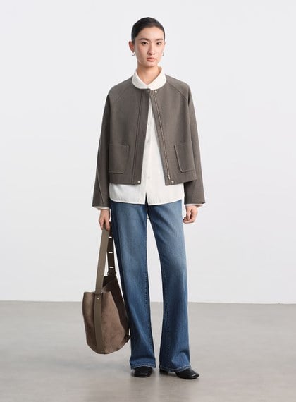 花紗肌理挺廓休閒外套