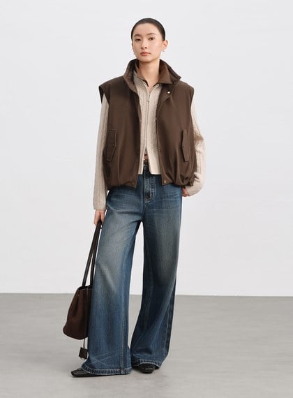 霧面水洗感麂皮馬甲