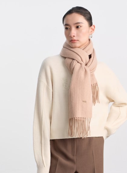 100%羊毛經典流蘇圍巾