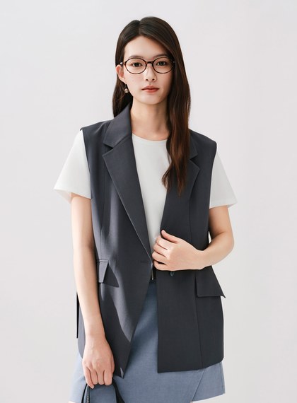 Signature Suit - 簡約不對稱西裝背心