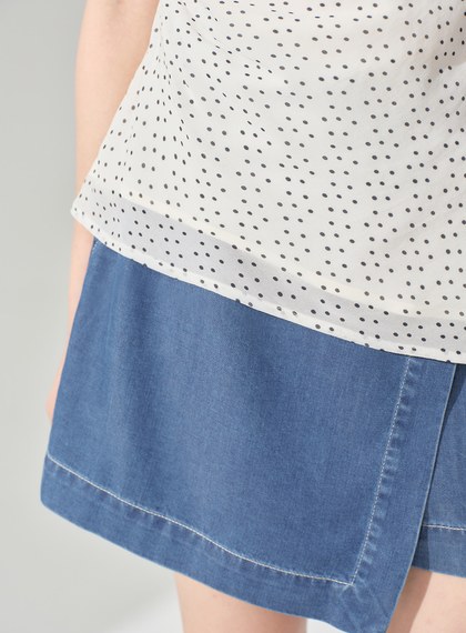 DISNEY｜波點不對稱垂墜上衣