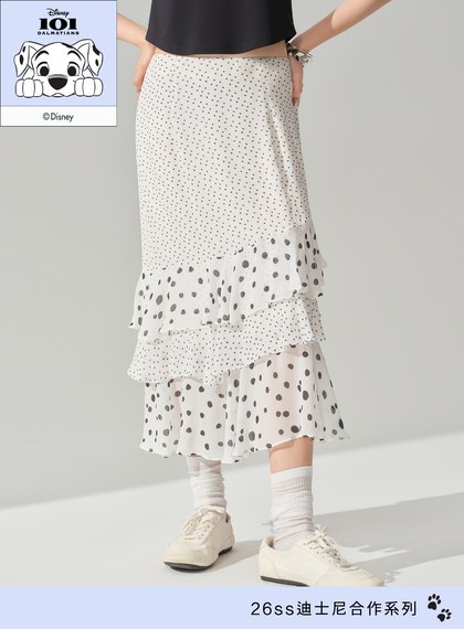 DISNEY｜波點不對稱蛋糕裙