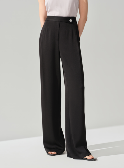 不對稱斜扣西裝褲