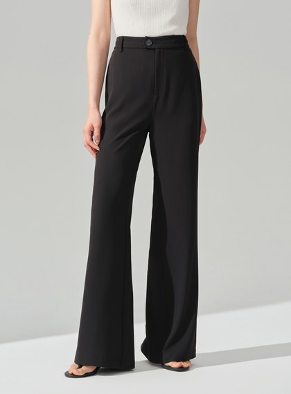 高腰修身微喇叭褲