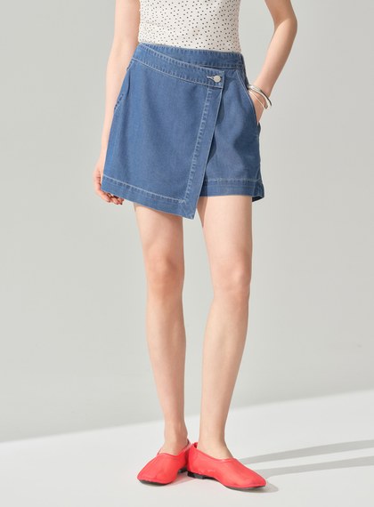 不對稱設計涼感機能褲裙