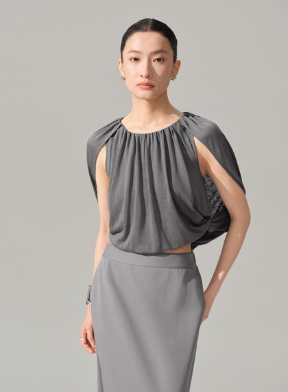 優雅垂墜收腰上衣