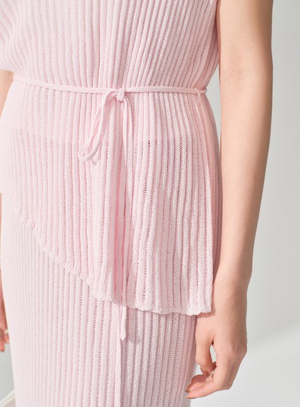 慵懶不對稱斜肩繫帶上衣