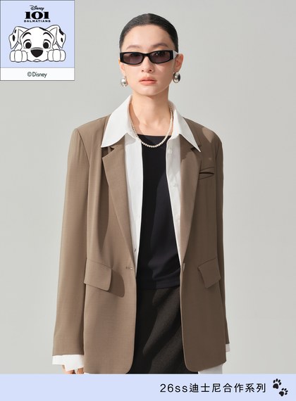 DISNEY｜拼接層次西裝外套