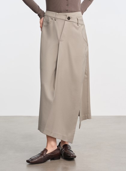 立體不對稱剪裁A字裙