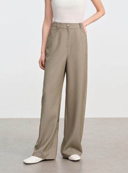 仿牛仔斜紋直筒彎刀褲