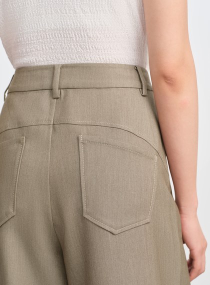 仿牛仔斜紋直筒彎刀褲