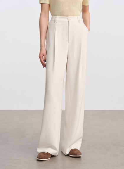 簡約亞麻西裝褲