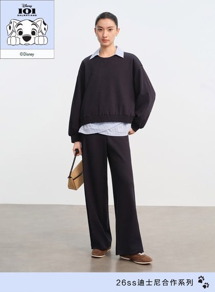 DISNEY｜雙面印繡短版衛衣