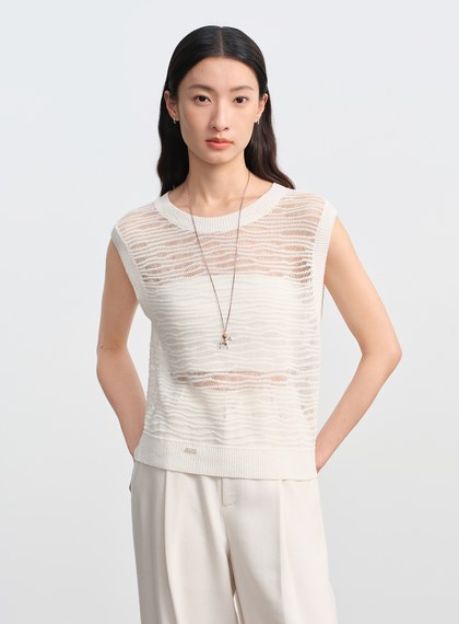 波紋鏤空肌理背心
