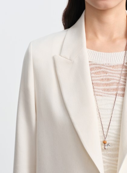 簡約劍領亞麻西裝外套