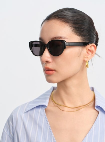 經典輕量橢圓框墨鏡