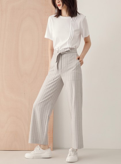 條紋貼袋直筒褲(兩色)